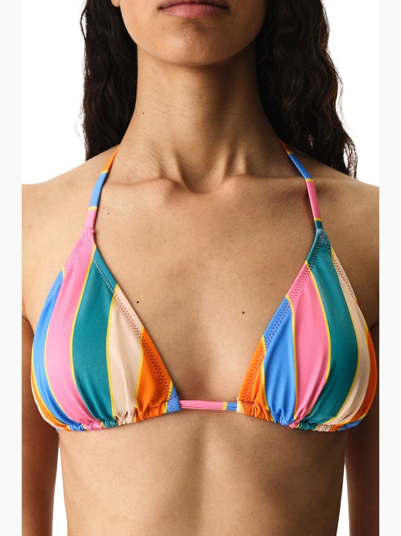Katelyn top de bikini triangular a rayas penti Azul - Kiabi