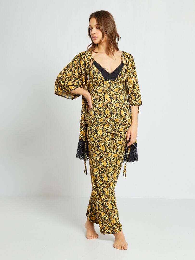 Kimono con encaje BEIGE - Kiabi