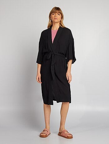 Kimono estampado con cinturón