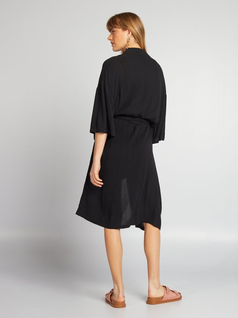 Kimono estampado con cinturón negro - Kiabi