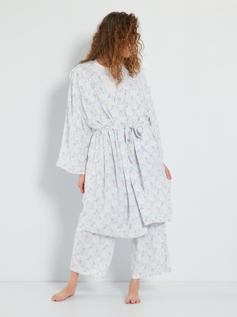Kimono estampado estampado flores - Kiabi