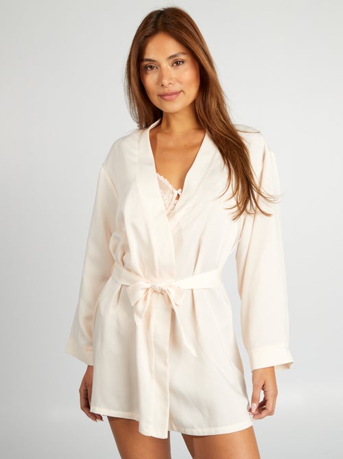 Kimono midi de raso - Kiabi