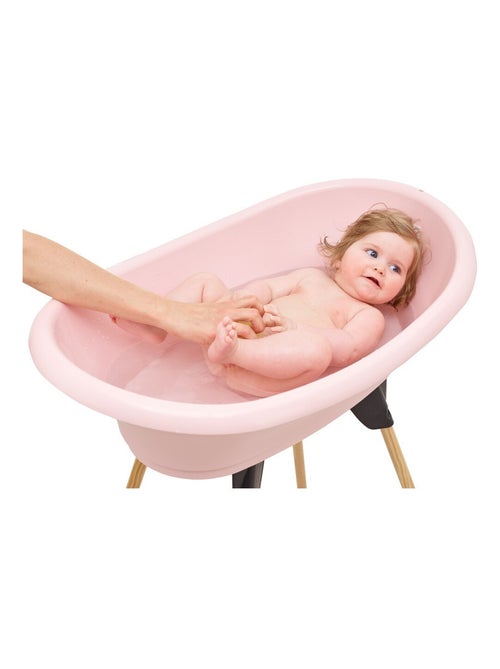 Kit bañera para bebé Thermobaby VASCO con soporte plegable rosa de 3 piezas - Kiabi