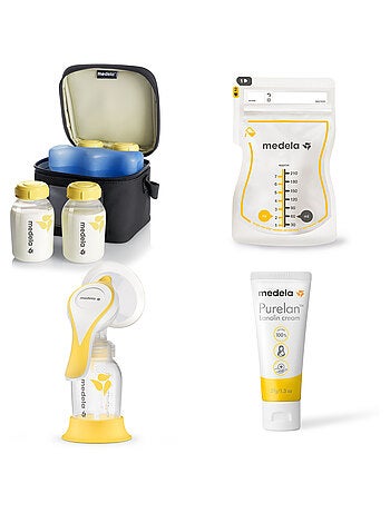 Kit completo de lactancia - Sacaleches manual Harmony Flex™ + Bolsa refrigerante con 4 biberones +
