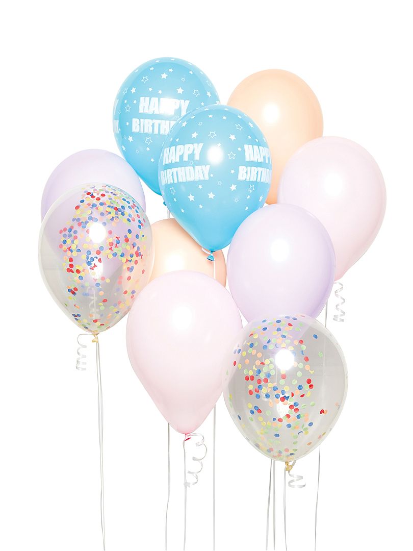 Kit de 10 globos 'Happy Birthday' multicolor - Kiabi