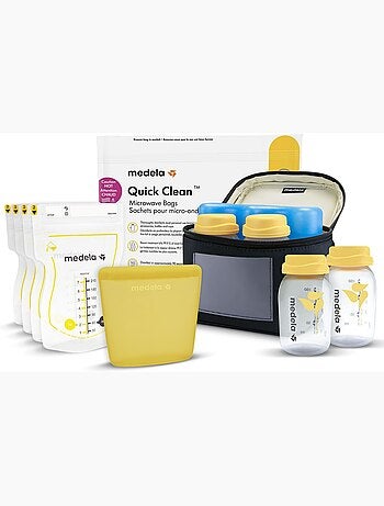 Kit de almacenamiento de leche materna todo en uno MEDELA - 4 biberones de 150 ml, 4 bolsas Easy
