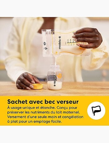 Kit de almacenamiento de leche materna todo en uno MEDELA - 4 biberones de 150 ml, 4 bolsas Easy