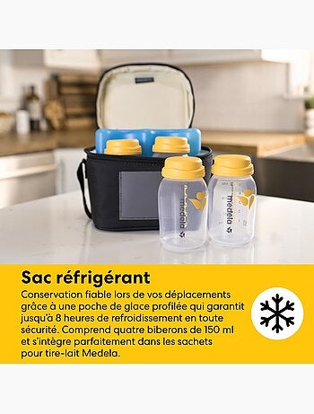 Kit de almacenamiento de leche materna todo en uno MEDELA - 4 biberones de 150 ml, 4 bolsas Easy