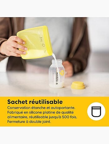 Kit de almacenamiento de leche materna todo en uno MEDELA - 4 biberones de 150 ml, 4 bolsas Easy
