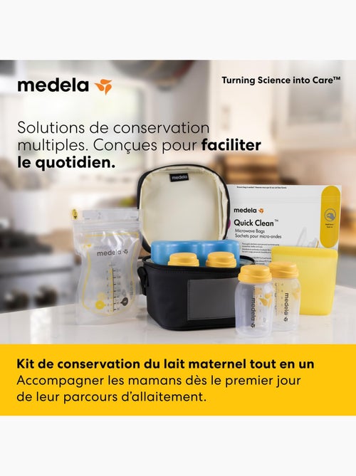 Kit de almacenamiento de leche materna todo en uno medela - 4 biberones de 150 ml, 4 bolsas easy - Kiabi