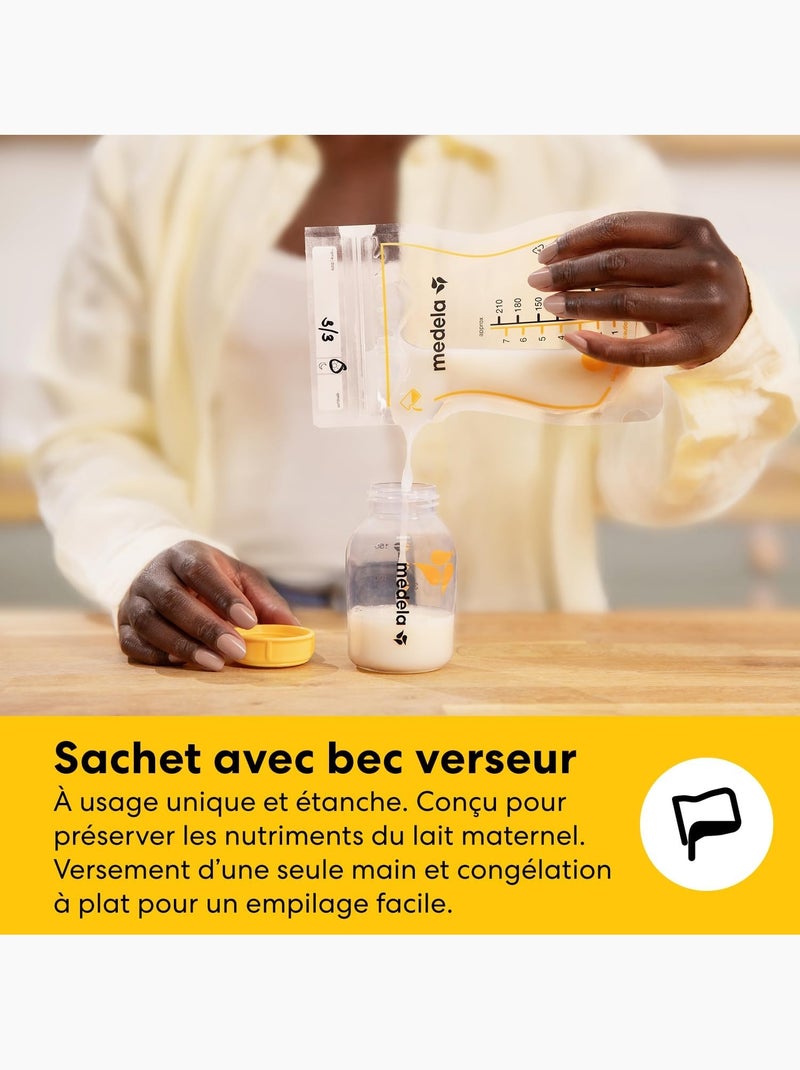 Kit de almacenamiento de leche materna todo en uno MEDELA - 4 biberones de 150 ml, 4 bolsas Easy Multicolor - Kiabi