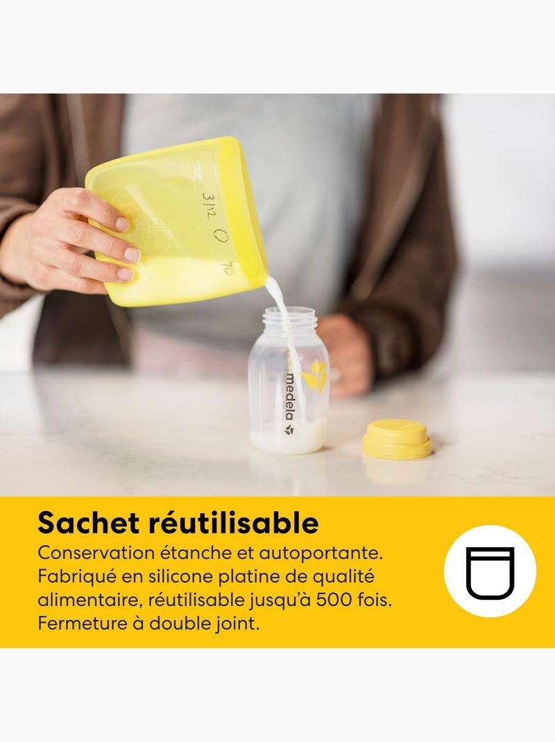 Kit de almacenamiento de leche materna todo en uno MEDELA - 4 biberones de 150 ml, 4 bolsas Easy Multicolor - Kiabi