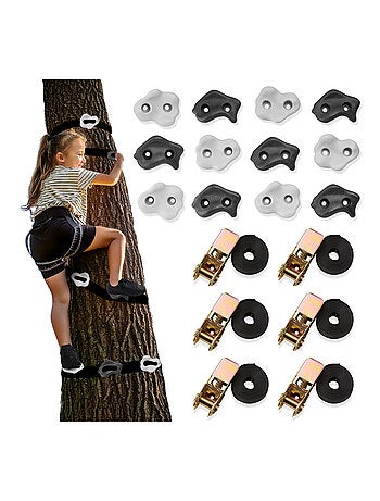 Kit de escalada para árboles HyperMotion 18 piezas con correas y agarres