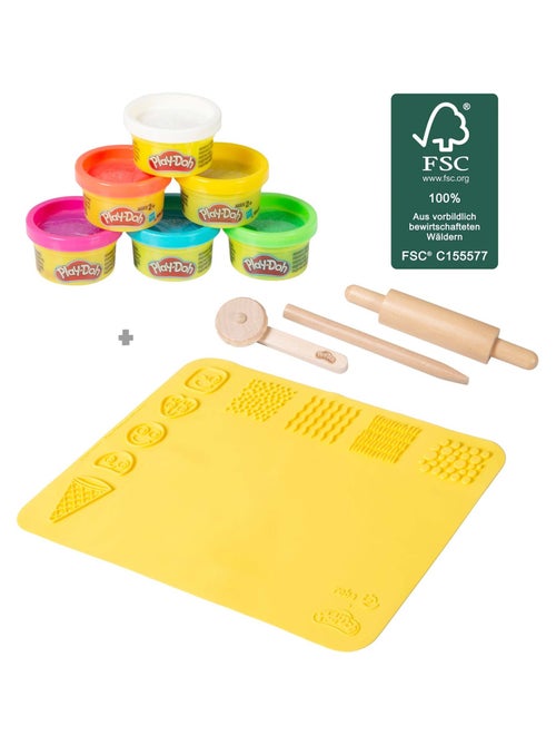 Kit de manualidades - 6 botes de plastilina + alfombra y accesorios 'roba x Play-Doh' - Kiabi