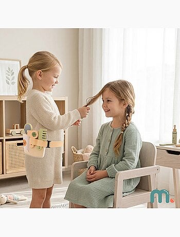 Kit de peluquería de madera mamabrum con 8 accesorios