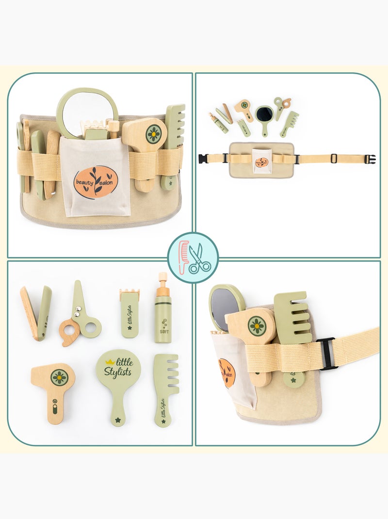 Kit de peluquería de madera mamabrum con 8 accesorios Beige - Kiabi