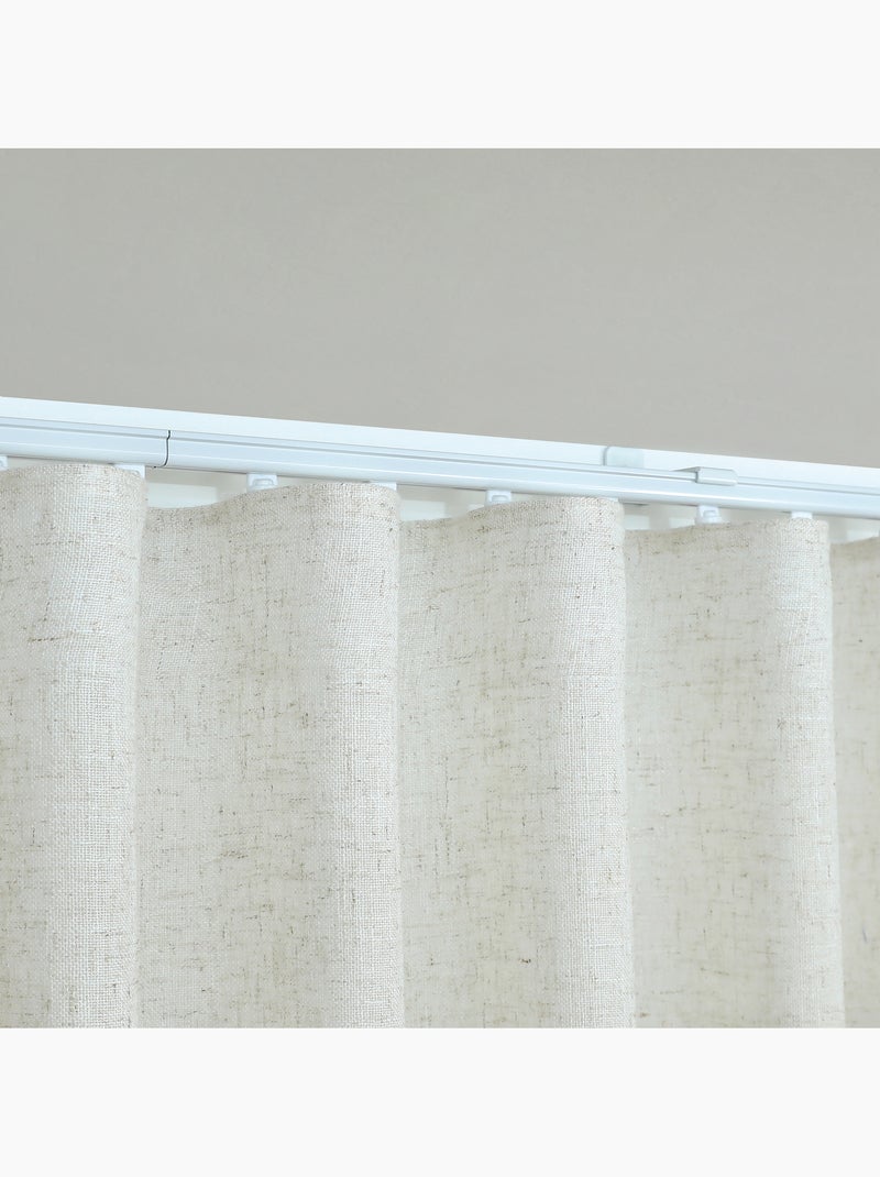 Kit de riel ajustable con visilla difusora de lino plisada Beige claro - Kiabi