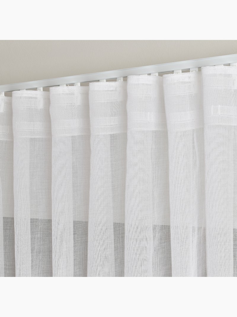 Kit de riel ajustable con visillo difusor con pliegues ondulados Blanco - Kiabi