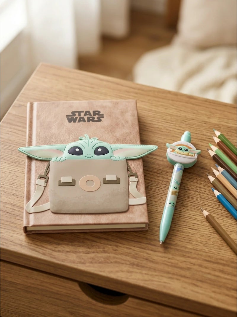 Kit libreta y bolígrafo grogu baby yoda the mandalorian Verde - Kiabi