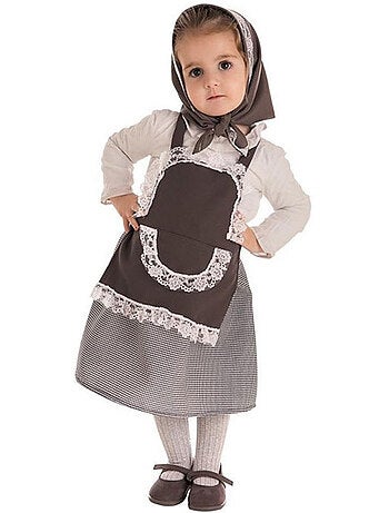 Kit o Disfraz de Castañera Falda Cuadros: Falda, Delantal y Pañuelo