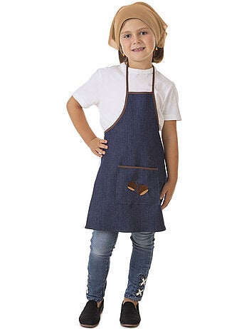 Kit o Disfraz de Castañera Jeans: Delantal y Pañuelo