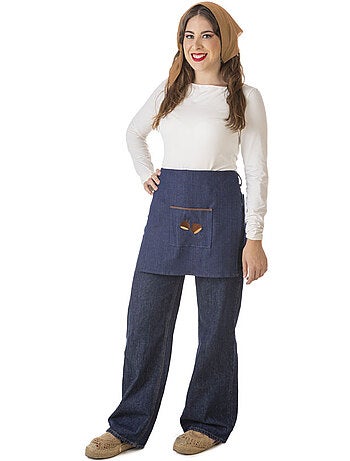 Kit o Disfraz de Castañera Jeans: Delantal y Pañuelo