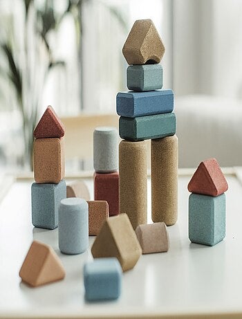 Korko - Caja de bloques de construcción de corcho - 20 piezas
