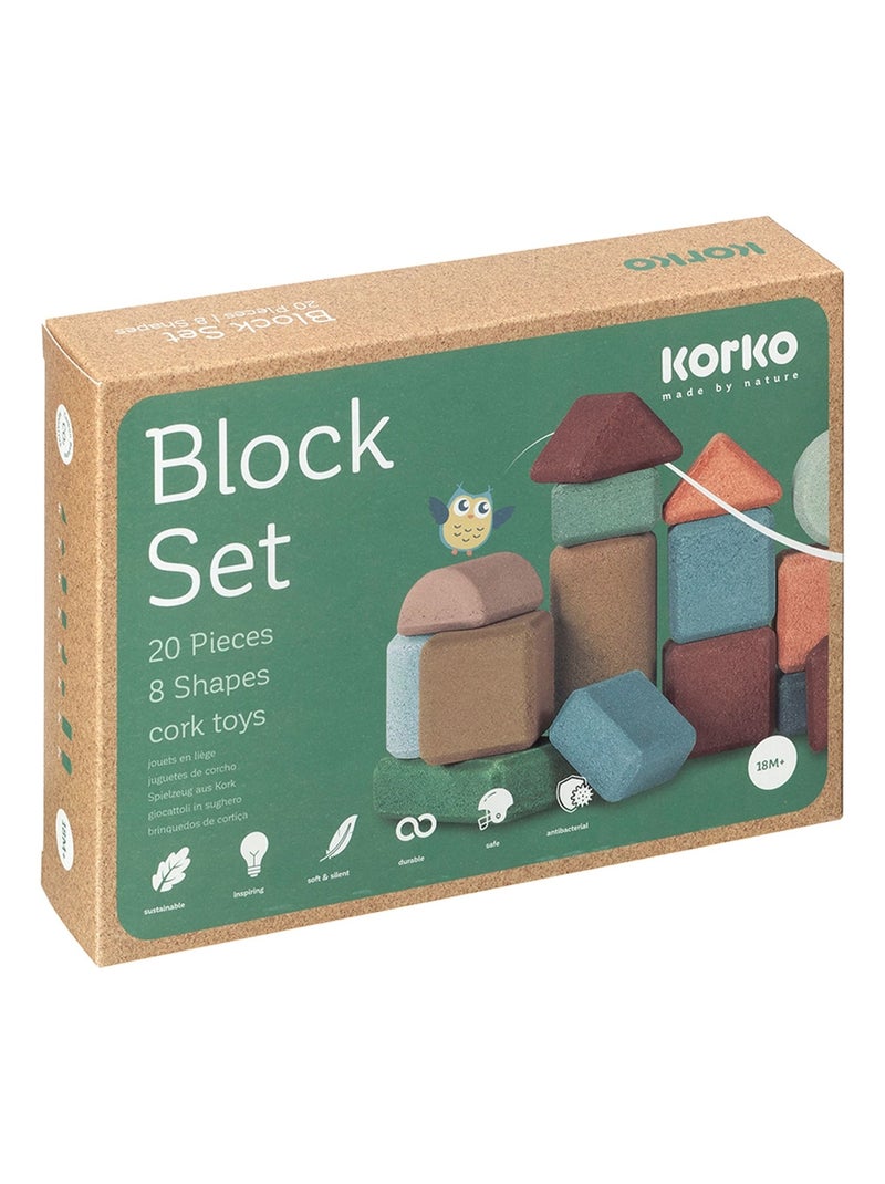Korko - Caja de bloques de construcción de corcho - 20 piezas Multicolor - Kiabi