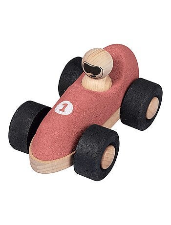 KORKO - Pack de 2 coches de carreras de corcho para bebés - Azul y rojo - A partir de 18 meses
