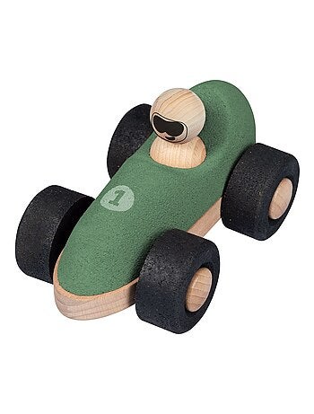 KORKO - Pack de 2 coches de carreras de corcho para bebés - Azul y rojo - A partir de 18 meses