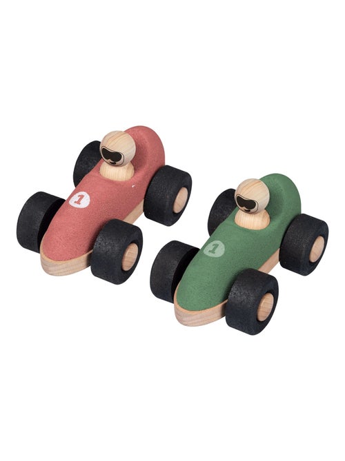 KORKO - Pack de 2 coches de carreras de corcho para bebés - Rojo y verde - A partir de 18 meses - Kiabi