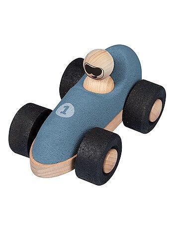 KORKO - Pack de 2 coches de carreras de corcho para bebés - Azul y rojo - A partir de 18 meses
