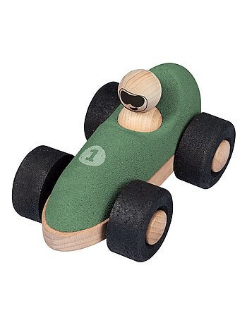 KORKO - Pack de 2 coches de carreras de corcho para bebés - Azul y rojo - A partir de 18 meses