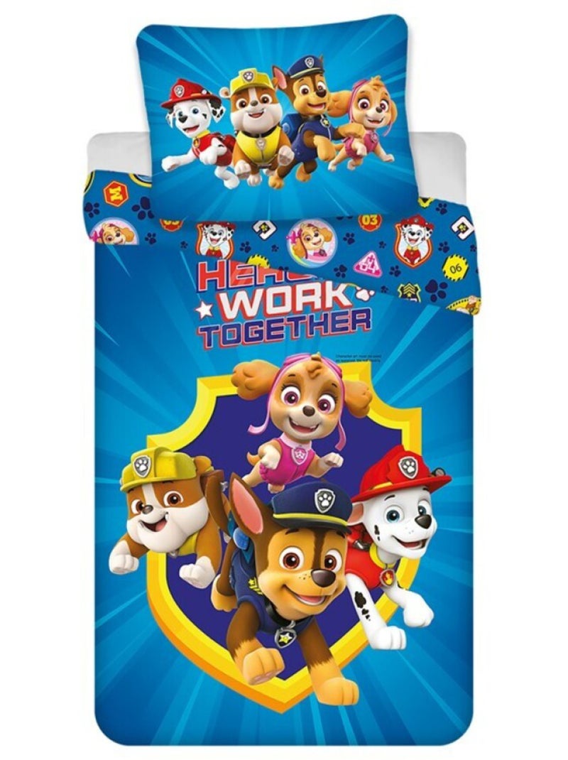 La Patrulla Canina, Juego de sabanas Infantil Estampado Reversible 100% Algodón, TOGETHER Multicolor - Kiabi