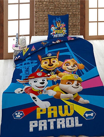 La Patrulla Canina, juego de sabanas infantil estampado reversible polialgodón, CHASE