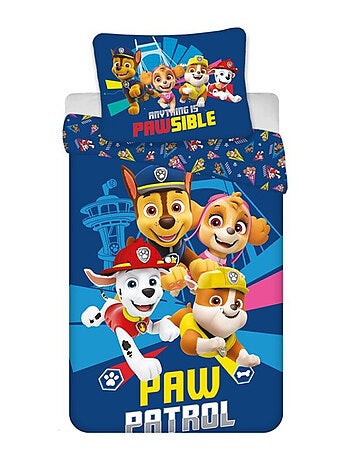 La Patrulla Canina, juego de sabanas infantil estampado reversible polialgodón, CHASE