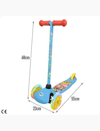 La patrulla canina patinete 3 ruedas 55x23x68 cm máx. 20 kg con luces y freno