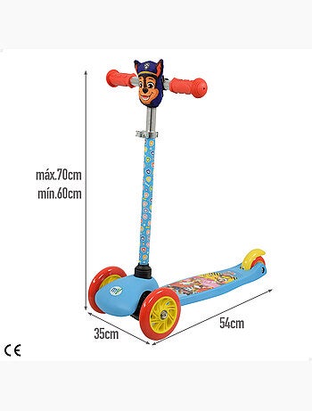 La patrulla canina patinete infantil 3 ruedas con bolsillo delantero chase