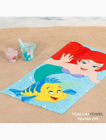La sirenita set cubo playa con accesorios toalla y bolsa