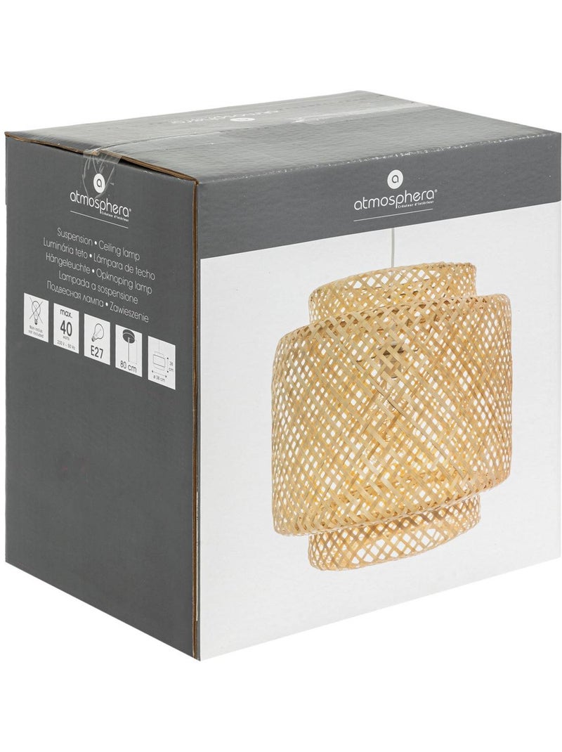 Lámpara colgante bohemia de bambú Beige - Kiabi