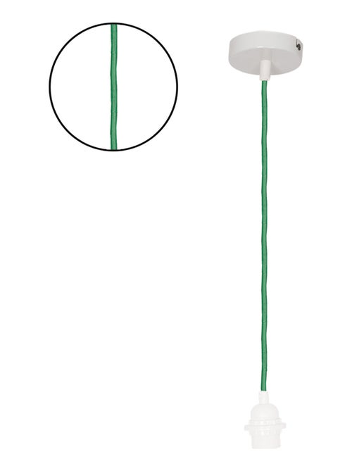Lámpara colgante con casquillo blanco y cable trenzado - Kiabi