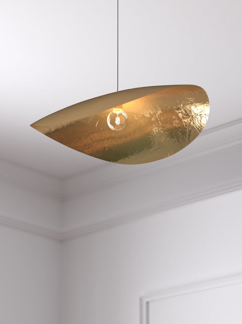 Lámpara colgante de diseño en metal dorado Dorado/Oro - Kiabi
