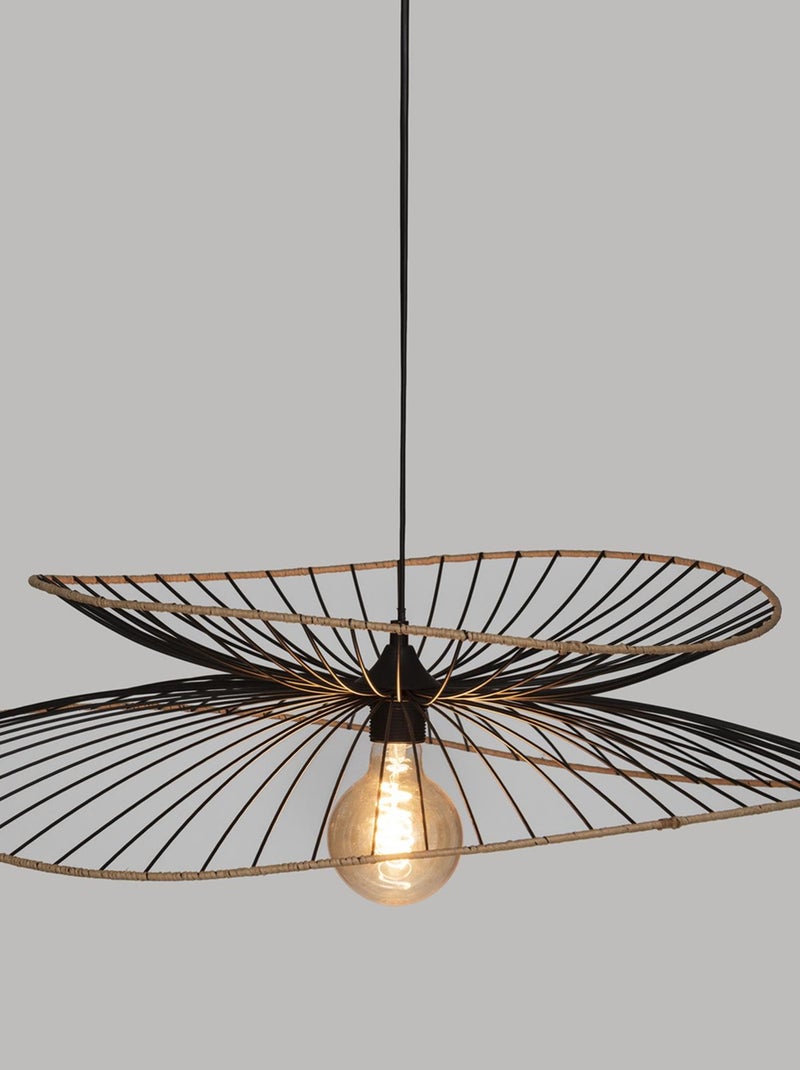 Lámpara colgante de diseño en metal y rafia Negro - Kiabi
