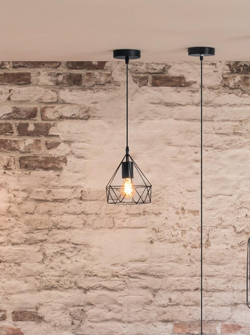 Lámpara colgante de metal estilo industrial Negro - Kiabi