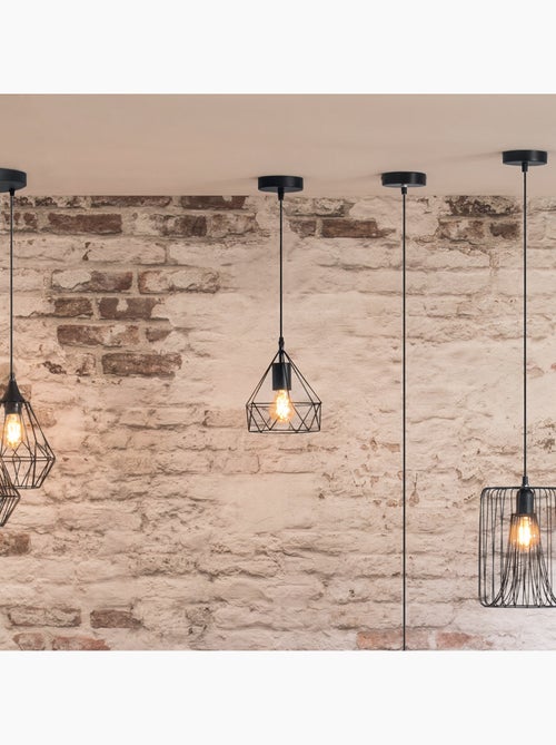 Lámpara colgante de metal estilo industrial - Kiabi Lámpara colgante de metal estilo industrial - Kiabi