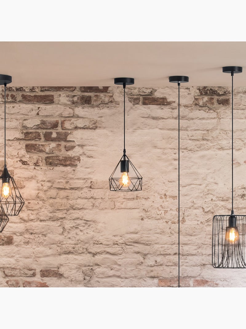 Lámpara colgante de metal estilo industrial Negro - Kiabi