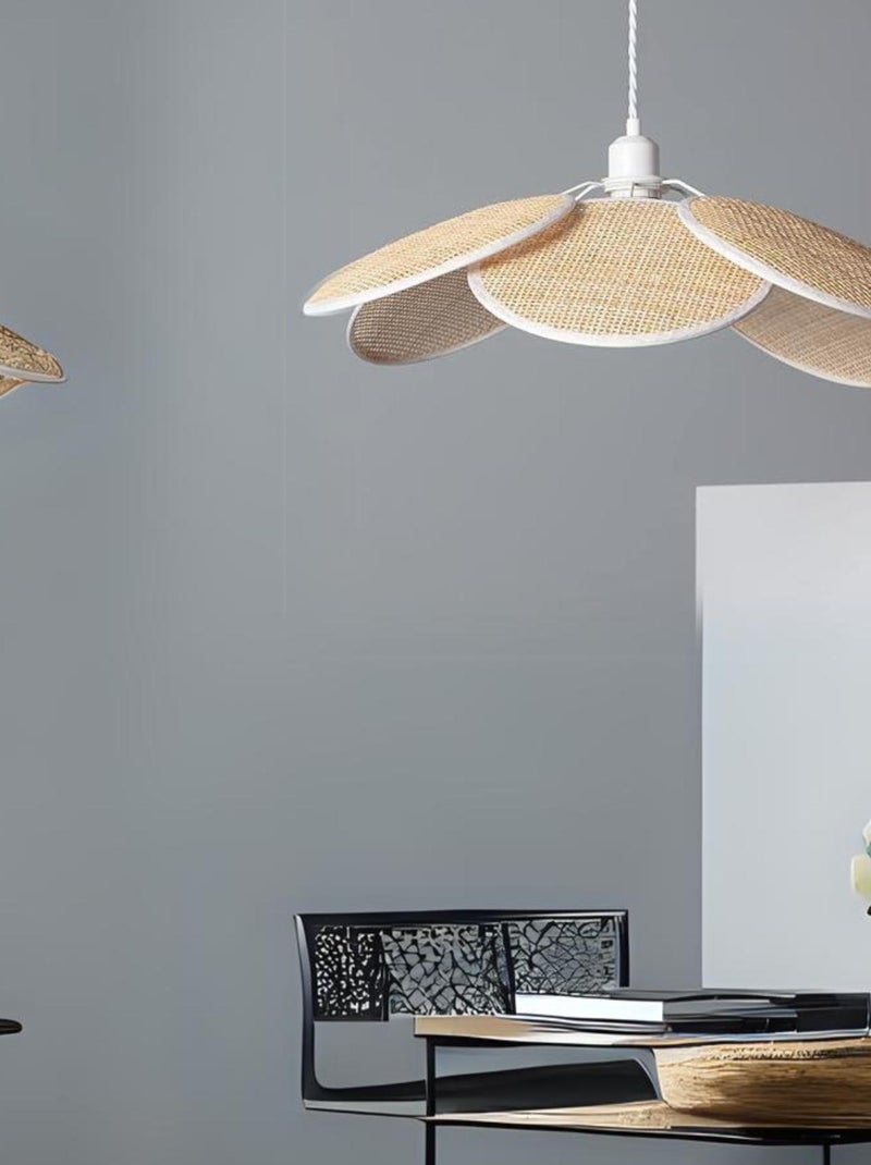 Lámpara colgante de mimbre blanco Beige - Kiabi