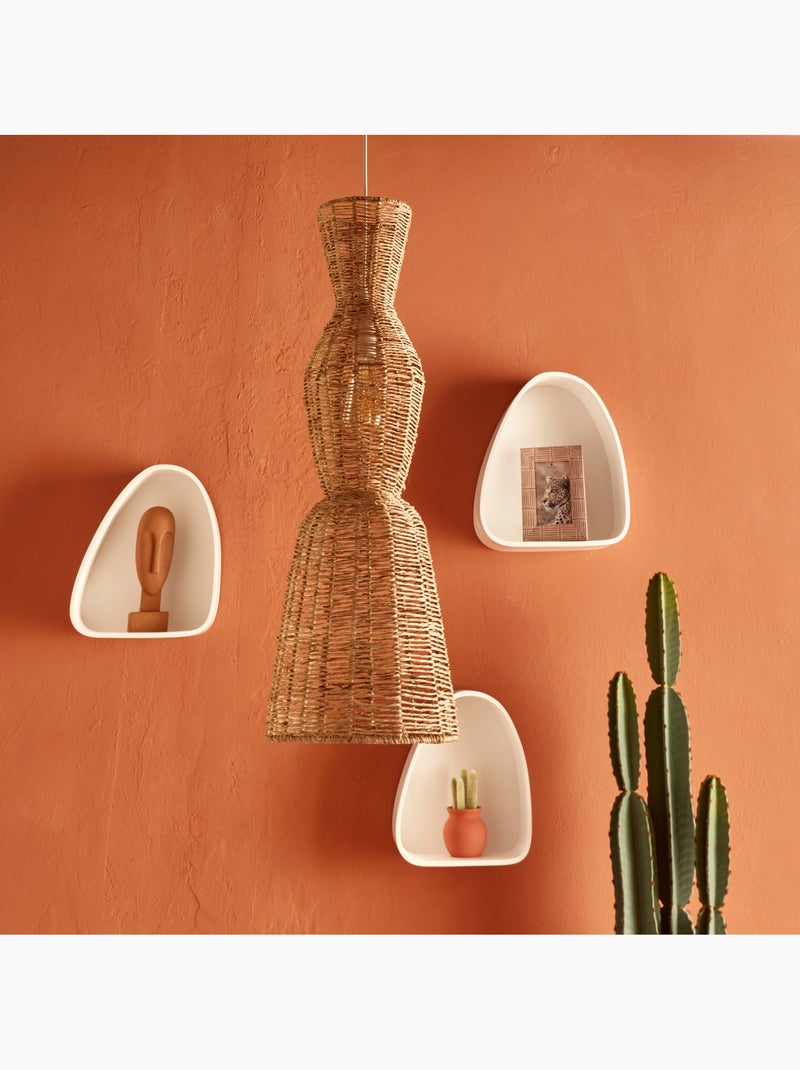 Lámpara colgante de yute y acero, diseño vertical Beige - Kiabi