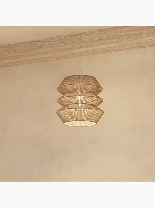 Lámpara colgante estilo acordeón en yute natural - Kiabi