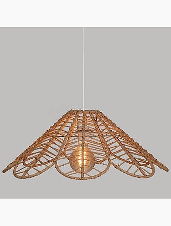 Lámpara colgante folk beige d58cm
